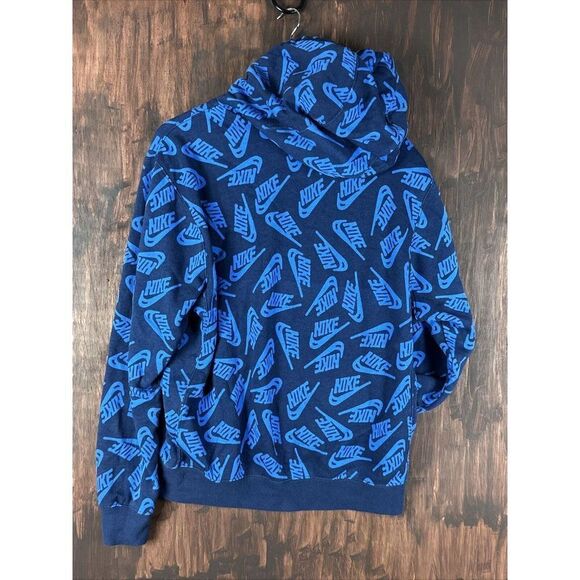 Medium Nike NSW Sportswear Essentials+ Logo Hoodie‎ Sweatshirt Blue Red Men’s M - Picture 7 of 7